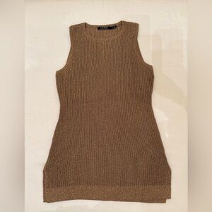 Ralph Lauren Gold Metallic Sleeveless Sweater